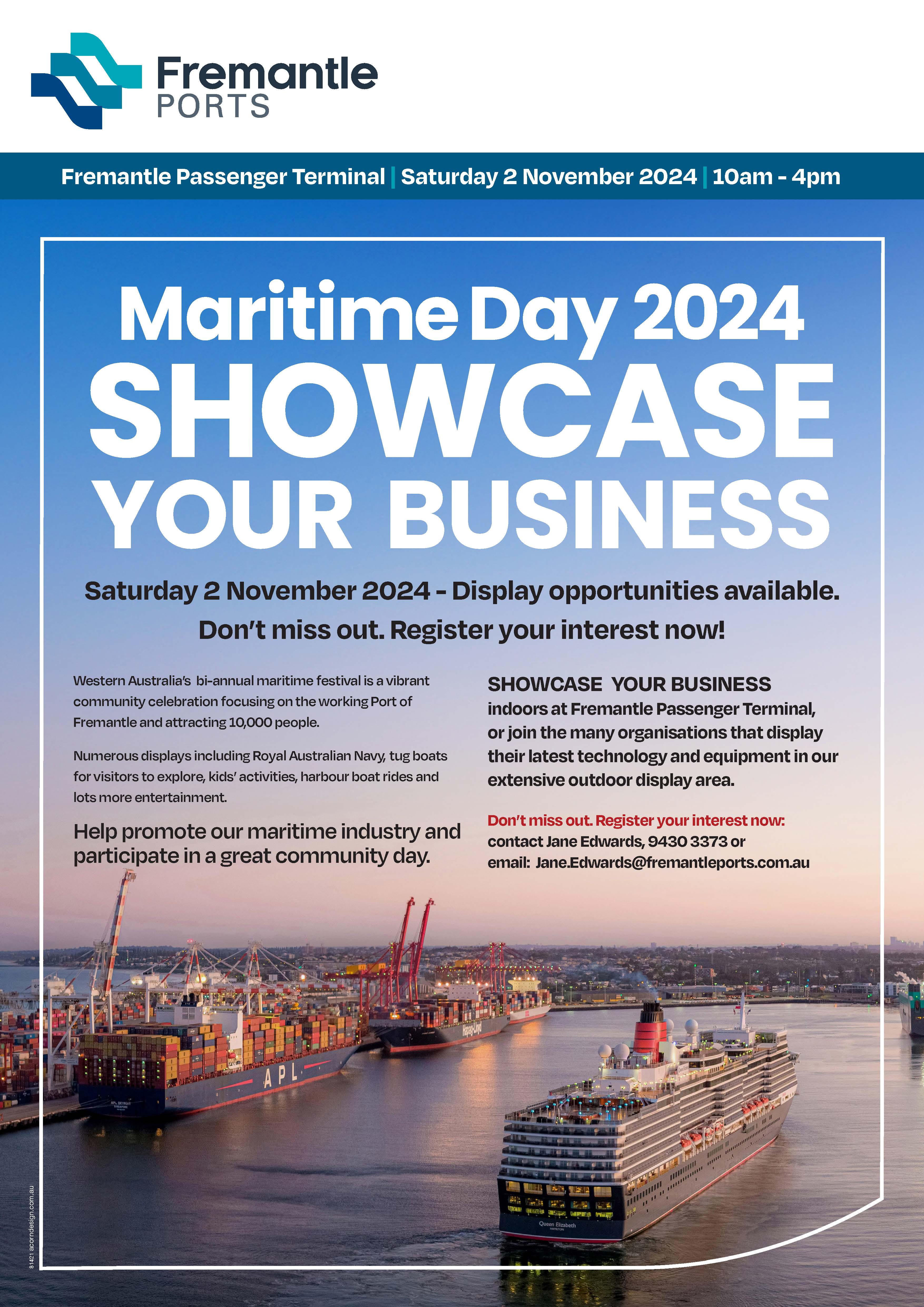 Fremantle Ports Maritime Day Saturday 2 November 2024   81421   2024 Maritime Day Exhibitor Poster Art 